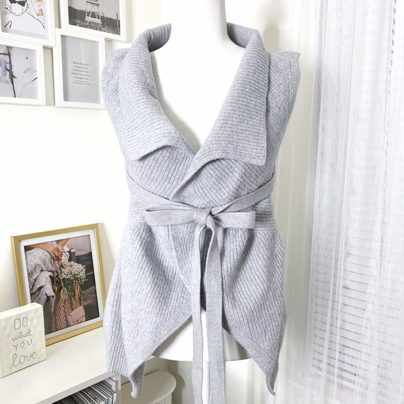MaxMara Jackets & Blazers - Weekend MaxMara Gray Wrap Virgin Wool Vest Medium